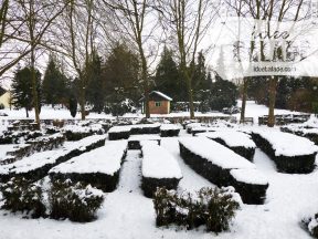Labyrinthe du parc d’isle en hiver.